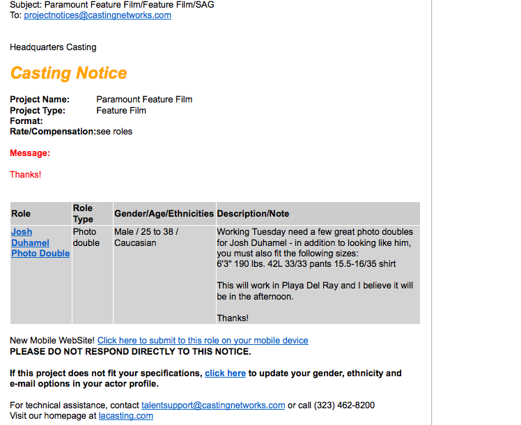 Transformers News: More TRANSFORMERS 3 Los Angeles Casting Call Information Image