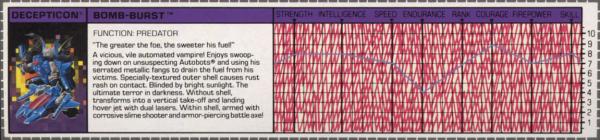 Transformers Tech Spec: Bomb-Burst