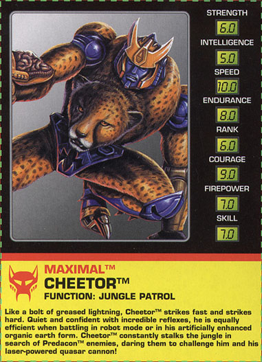 Transformers Tech Spec: Cheetor