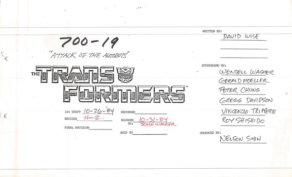 Attack Of The Autobots becomes 7th G1 storyboard set now online