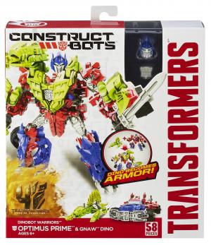 Optimus Prime and Gnaw Dino