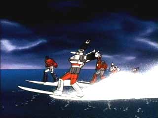 Bluestreak on his surfboard!