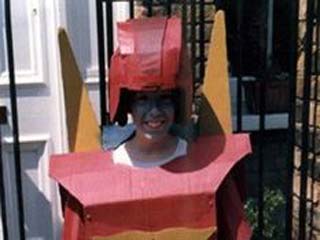 Boy dressed as Rodimus Prime