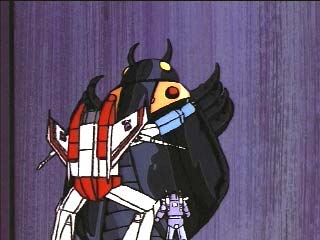 Starscream embraces a Lightning Bug weapon