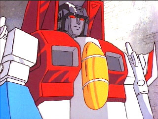 Starscream with bird droppings on his head