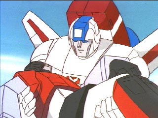 Skyfire holding Sideswipe