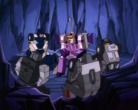 Decepticons sitting and talking