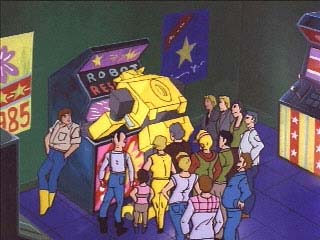 Bumblebee plays an Arcade game