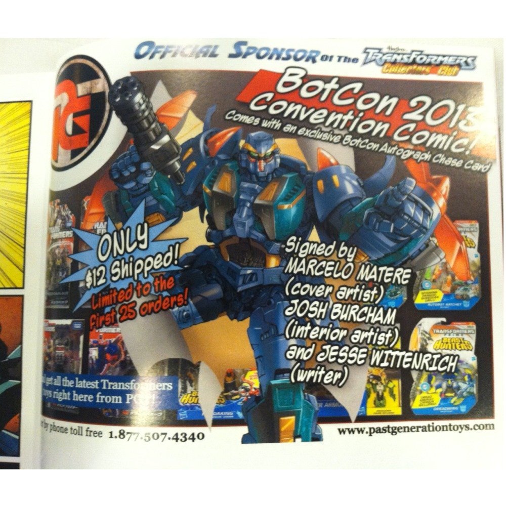 BotCon 2013 Machine Wars Signed Comic Available