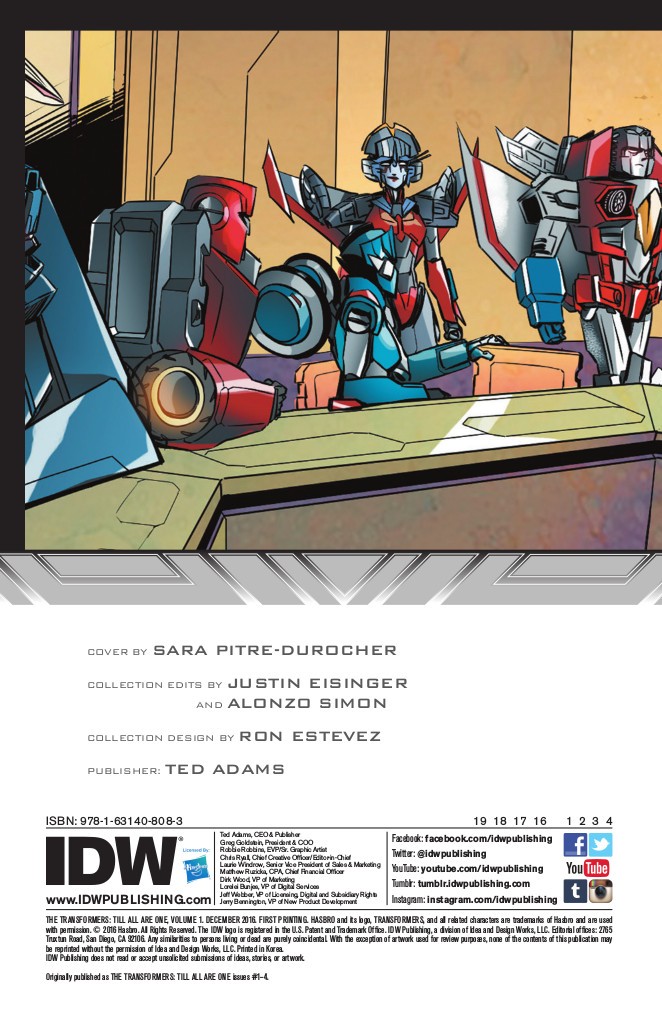 Transformers News: Preview of IDW Transformers: Till All Are One Volume 1 TPB