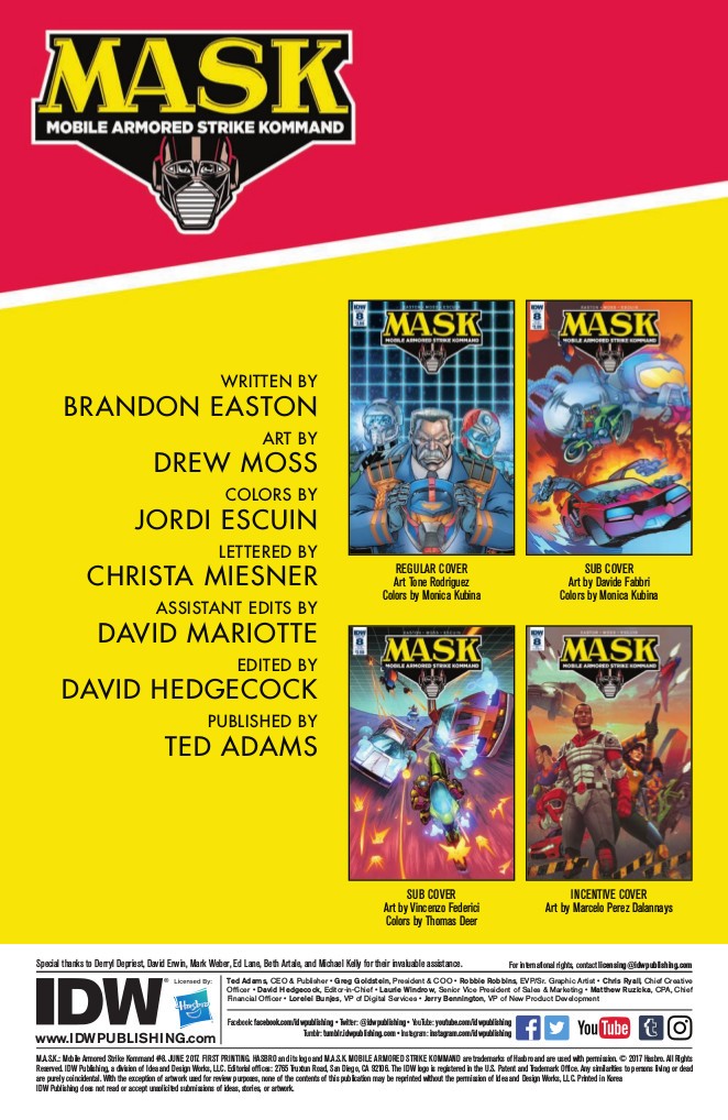 Transformers News: Full Preview for IDW M.A.S.K. #8 - Hasbro Universe
