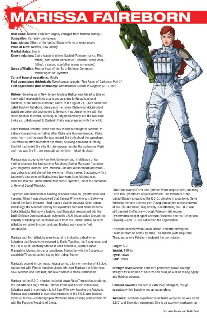 Transformers News: Previews for IDW Hasbro Heroes Sourcebook #2 and #3 Transformers News: Previews for IDW Hasbro Heroes Sourcebook #2 and #3