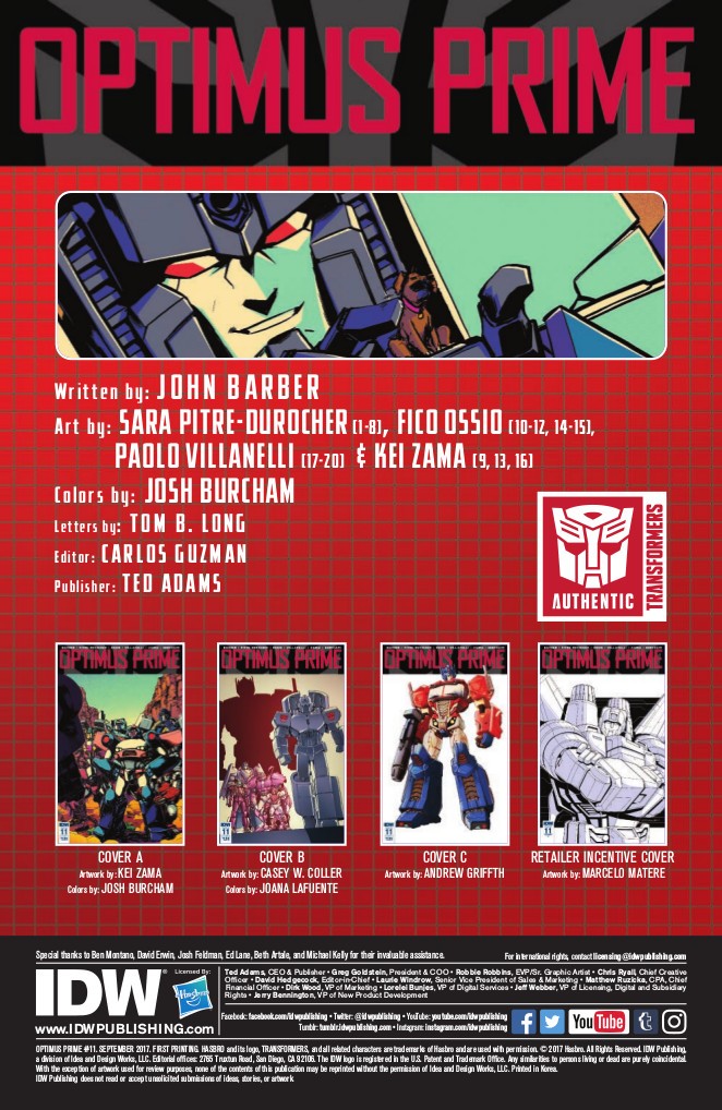 Transformers News: Full Preview for IDW Optimus Prime #11 #Transformers