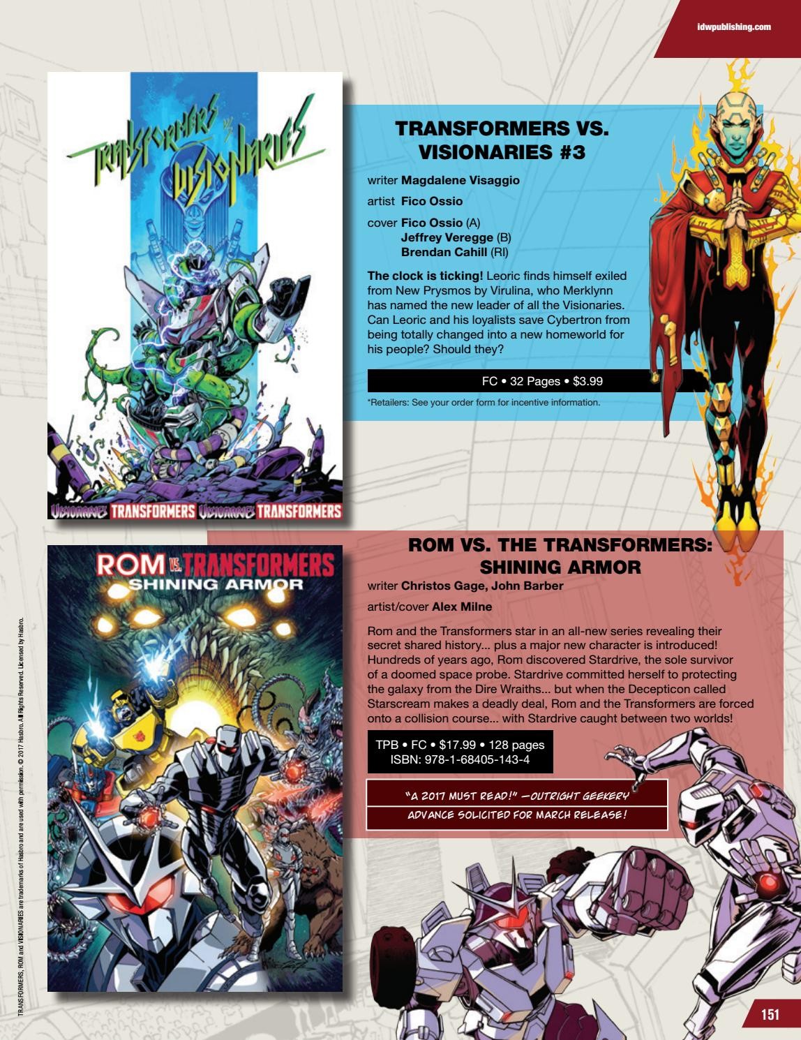 Transformers News: IDW Transformers & Hasbro Universe Comics Solicitations for February 2018