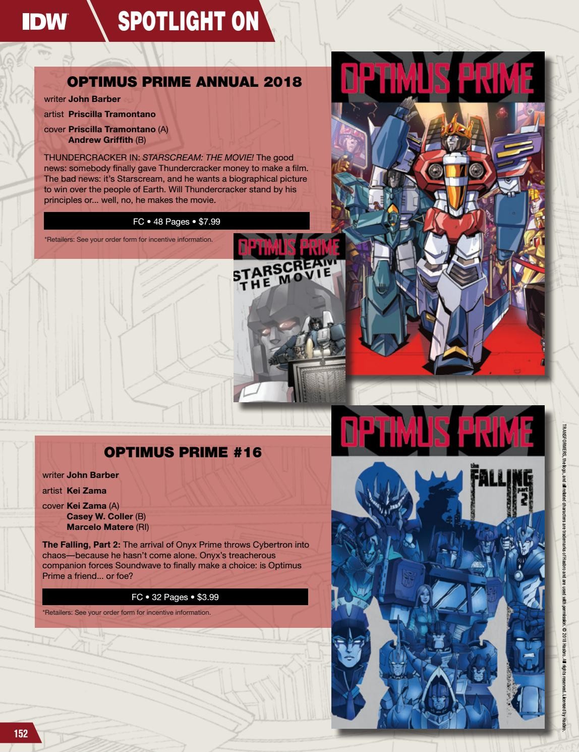 Transformers News: IDW Transformers & Hasbro Universe Comics Solicitations for February 2018