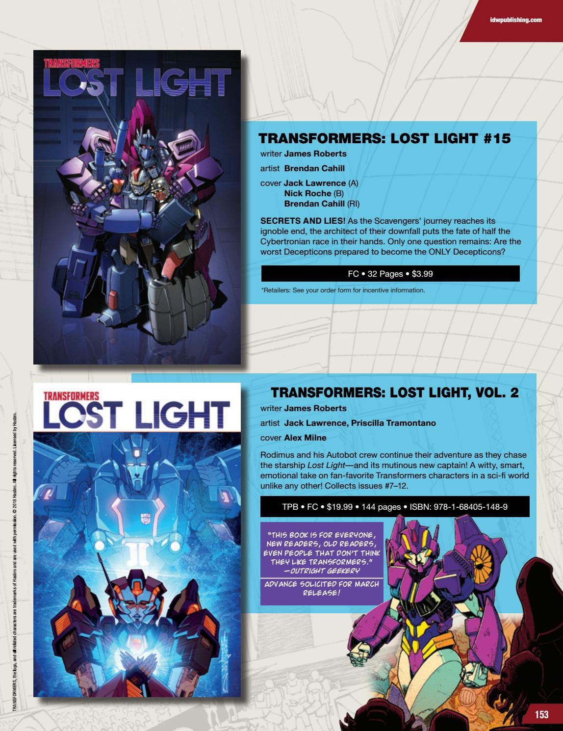 Transformers News: IDW Transformers & Hasbro Universe Comics Solicitations for February 2018