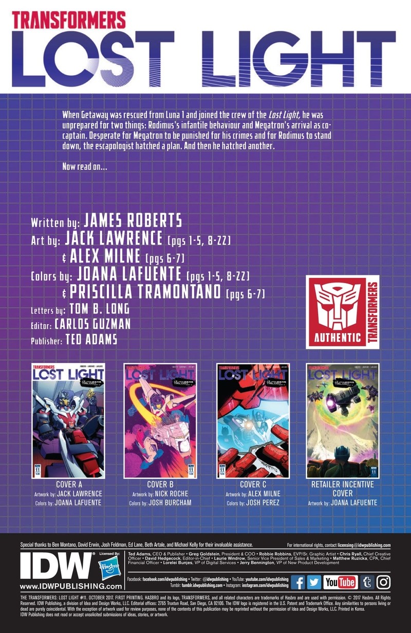 Transformers News: Re: IDW Transformers: Lost Light Ongoing Discussion Thread