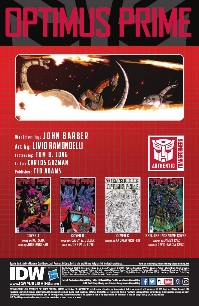 Transformers News: Full Preview for IDW Transformers Optimus Prime #14