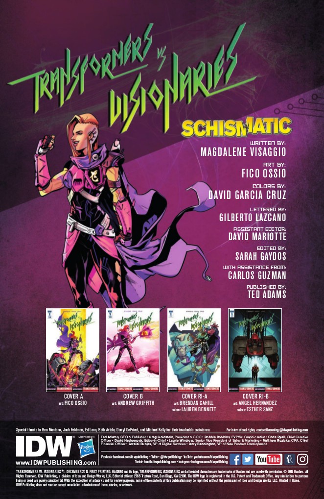 Transformers News: Preview for IDW Transformers vs The Visionaries #1