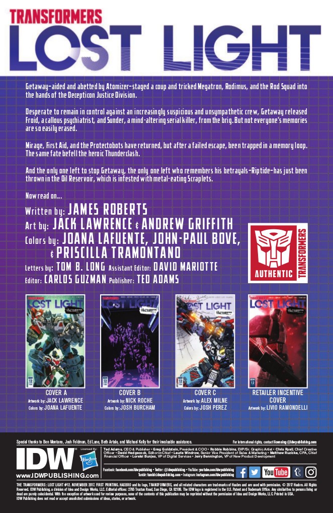 Transformers News: Full Prewiew for IDW Transformers: Lost Light #12
