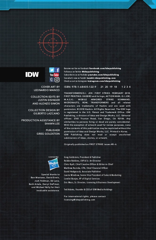 Transformers News: Full Preview for IDW Hasbro Universe First Strike TPB
