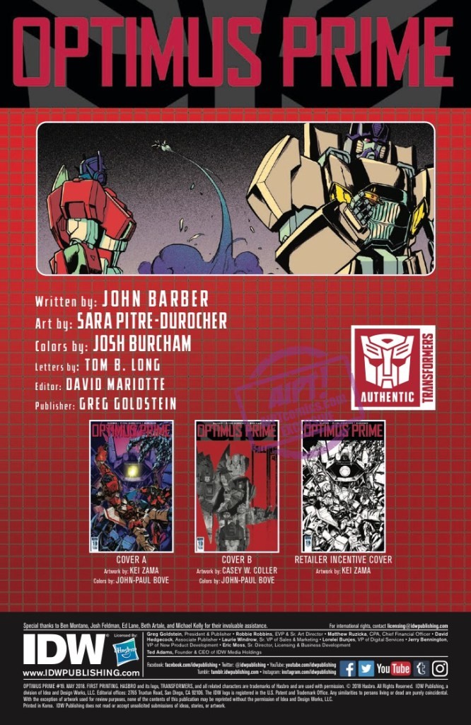 Transformers News: Full Preview for IDW Transformers Optimus Prime #19