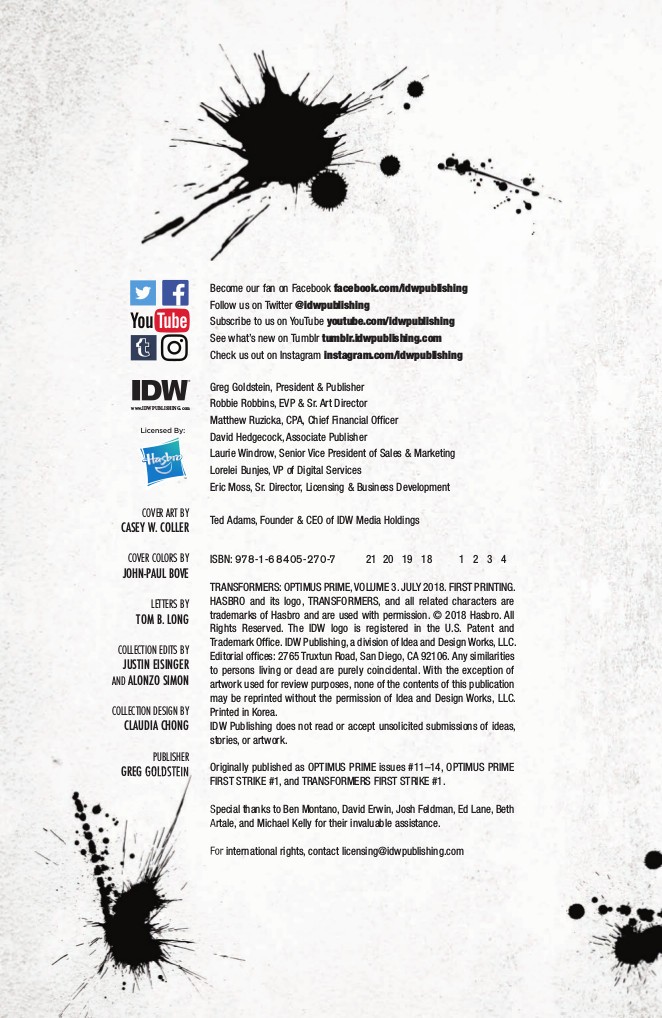 Full Preview of IDW Transformers Optimus Prime TPB Volume 3
