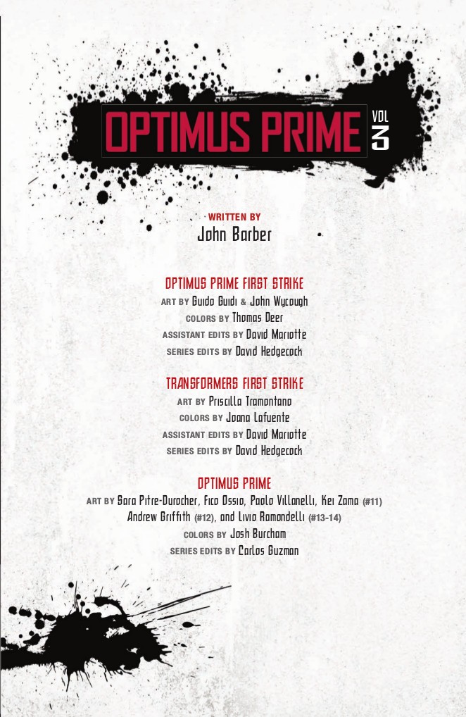 Full Preview of IDW Transformers Optimus Prime TPB Volume 3