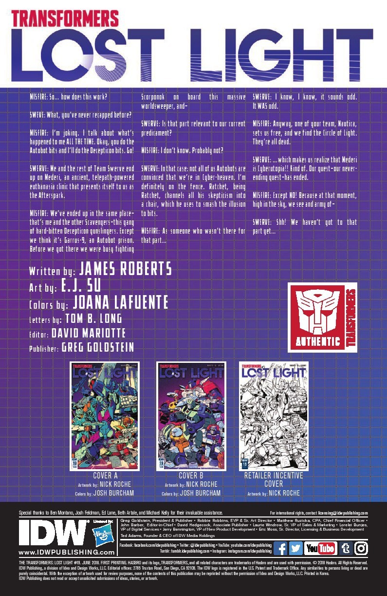 Transformers News: Full Preview for IDW Transformers: Lost Light #19