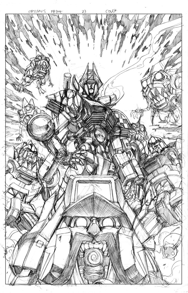 Transformers News: Cover Art and Process for IDW Transformers Optimus Prime #23 by Kei Zama & Josh Burcham