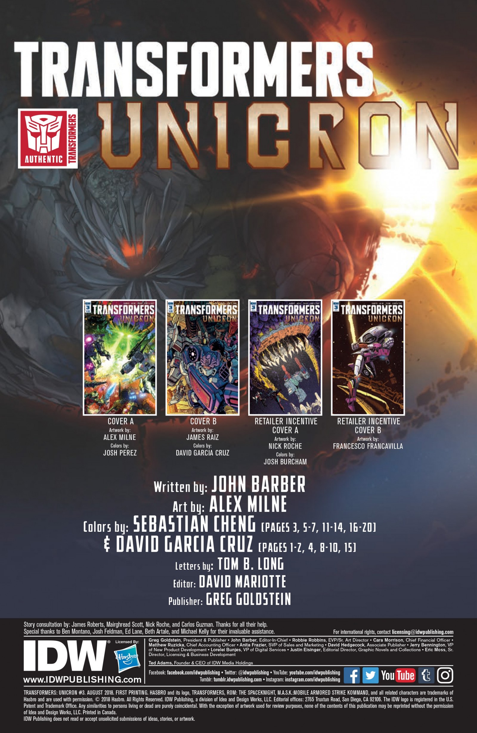 Transformers News: Full Preview for IDW Transformers: Unicron #3