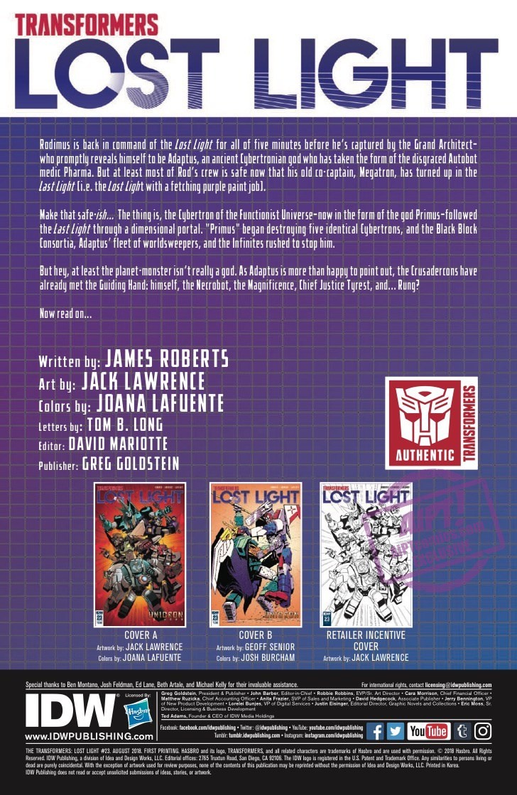Transformers News: Full Spoiler Preview for IDW Transformers: Lost Light #23