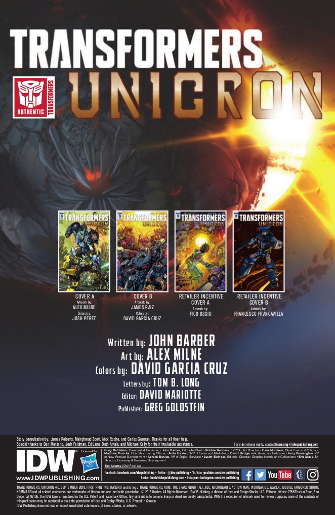 Transformers News: Full Preview for IDW Transformers: Unicron #5