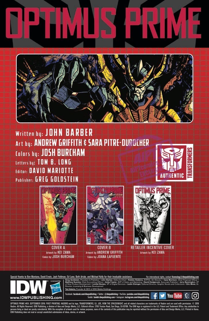 Transformers News: Full Preview for IDW Transformers Optimus Prime #24