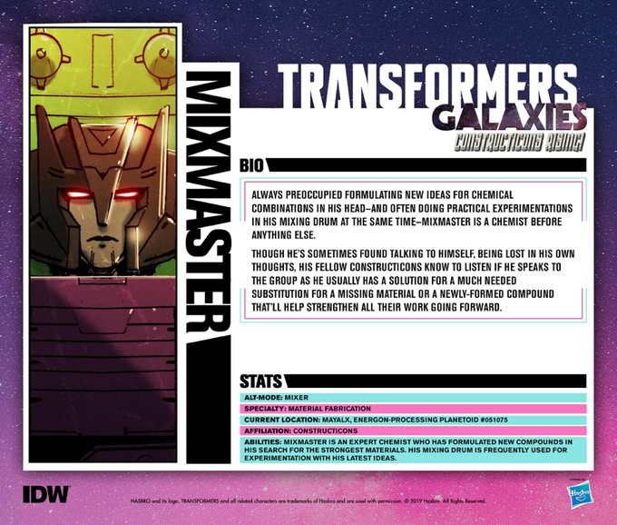 Transformers News: IDW Transformers Galaxies All Constructicon Tech Specs Posted Transformers News: IDW Transformers Galaxies All Constructicon Tech Specs Posted
