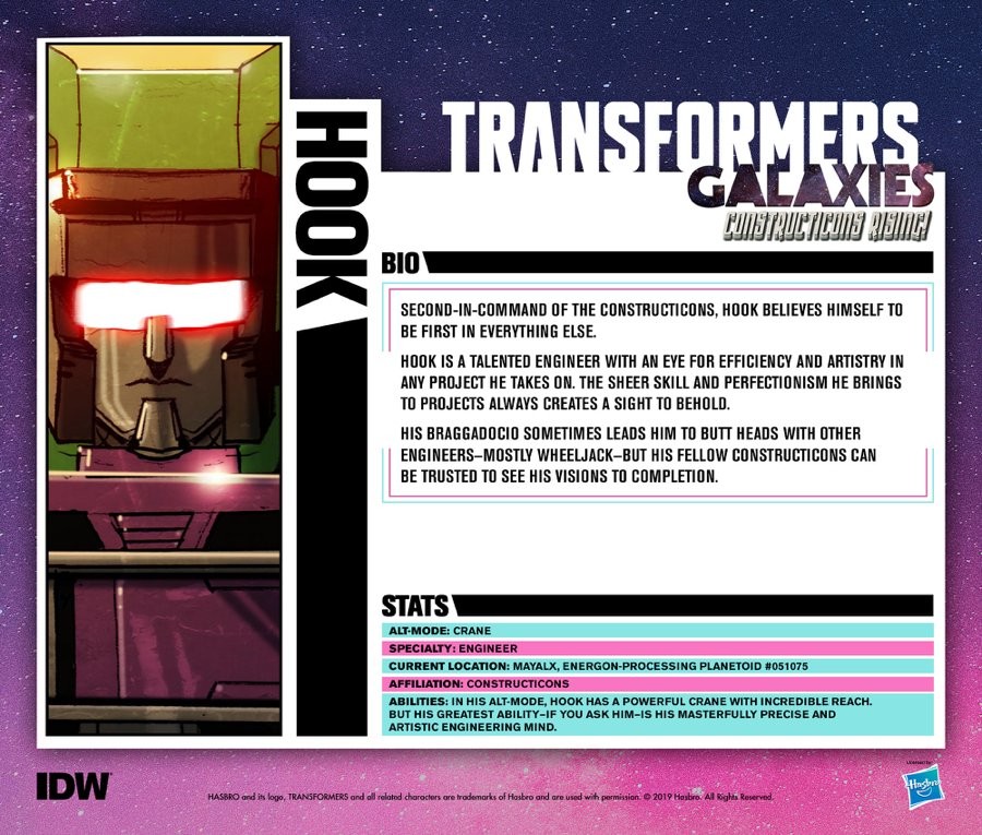 Transformers News: IDW Transformers Galaxies All Constructicon Tech Specs Posted Transformers News: IDW Transformers Galaxies All Constructicon Tech Specs Posted