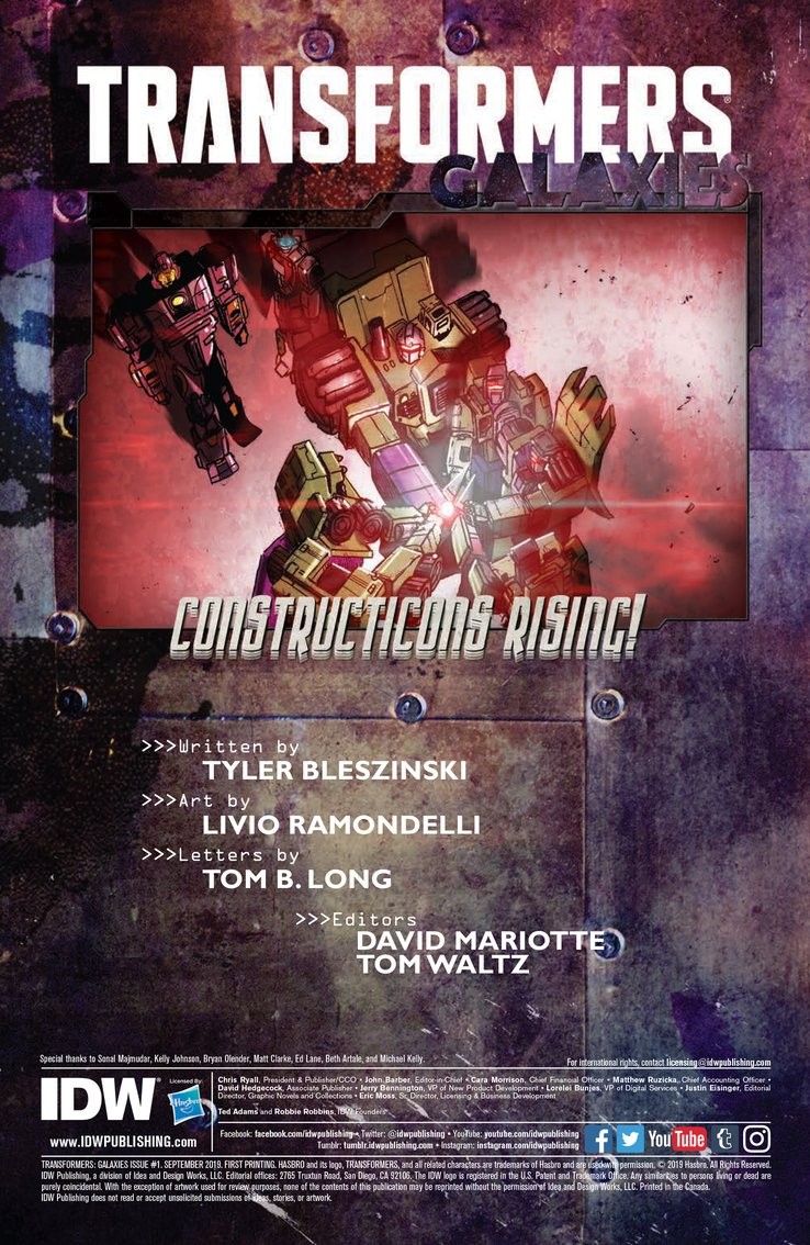 Transformers News: IDW Transformers Galaxies Constructicons Rising Issue 1 Full Preview Transformers News: IDW Transformers Galaxies Constructicons Rising Issue 1 Full Preview