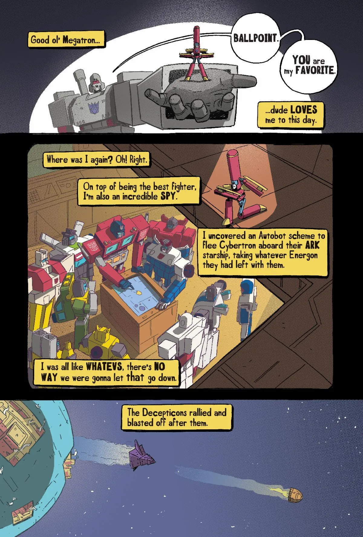 Transformers News: We Have a Preview for the Comic about a Transformer that turns into a Ballpoint Pen