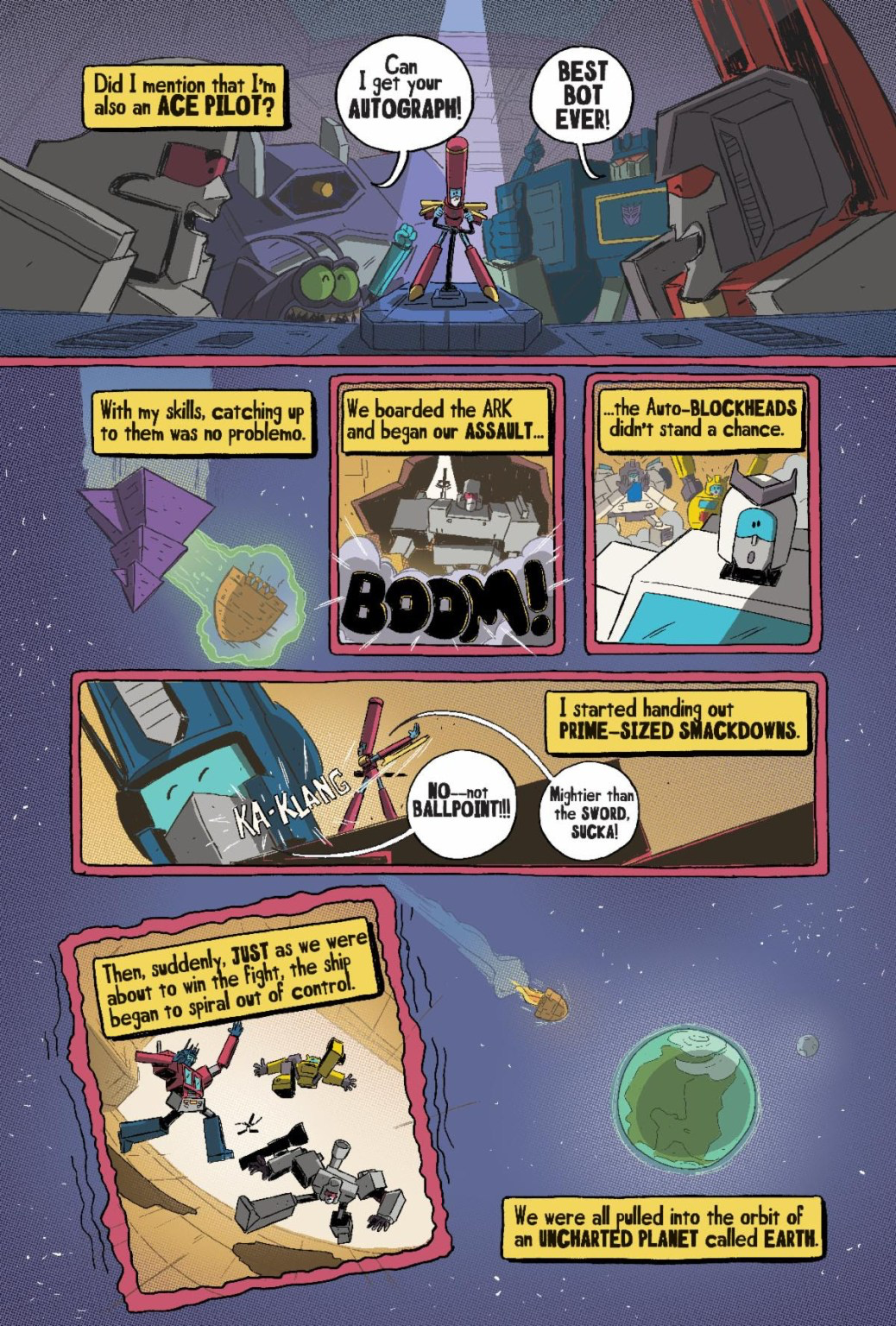 Transformers News: We Have a Preview for the Comic about a Transformer that turns into a Ballpoint Pen