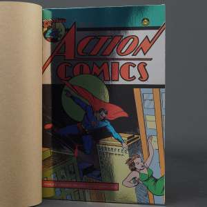 Visit shop.seibertron.com to buy "ACTION COMICS #23 Facsimile Cvr B Foil DC Comics 2025 ptg 0625DC223 (CA) Shuster"