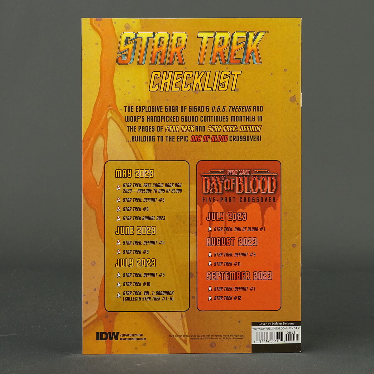 Star Trek DS9 DOG WAR #4 Cvr E RI 1:25 IDW Comics 2023 APR231588 4E (CA) Simeone