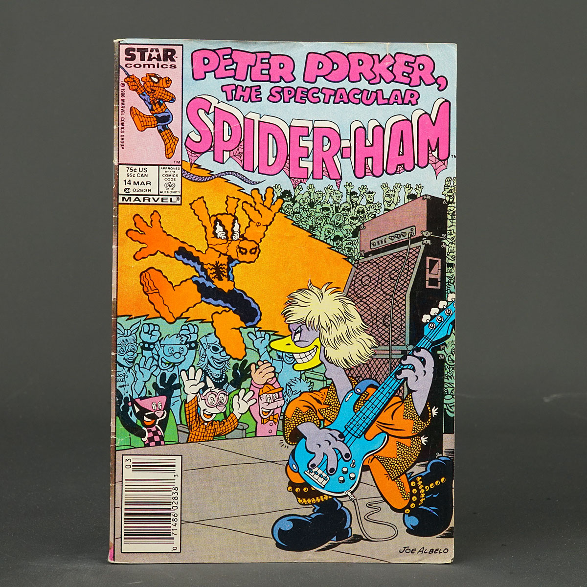 PETER PORKER SPECTACULAR SPIDER-HAM #14 Newsstand Marvel Comics 1987 (CA) Albelo