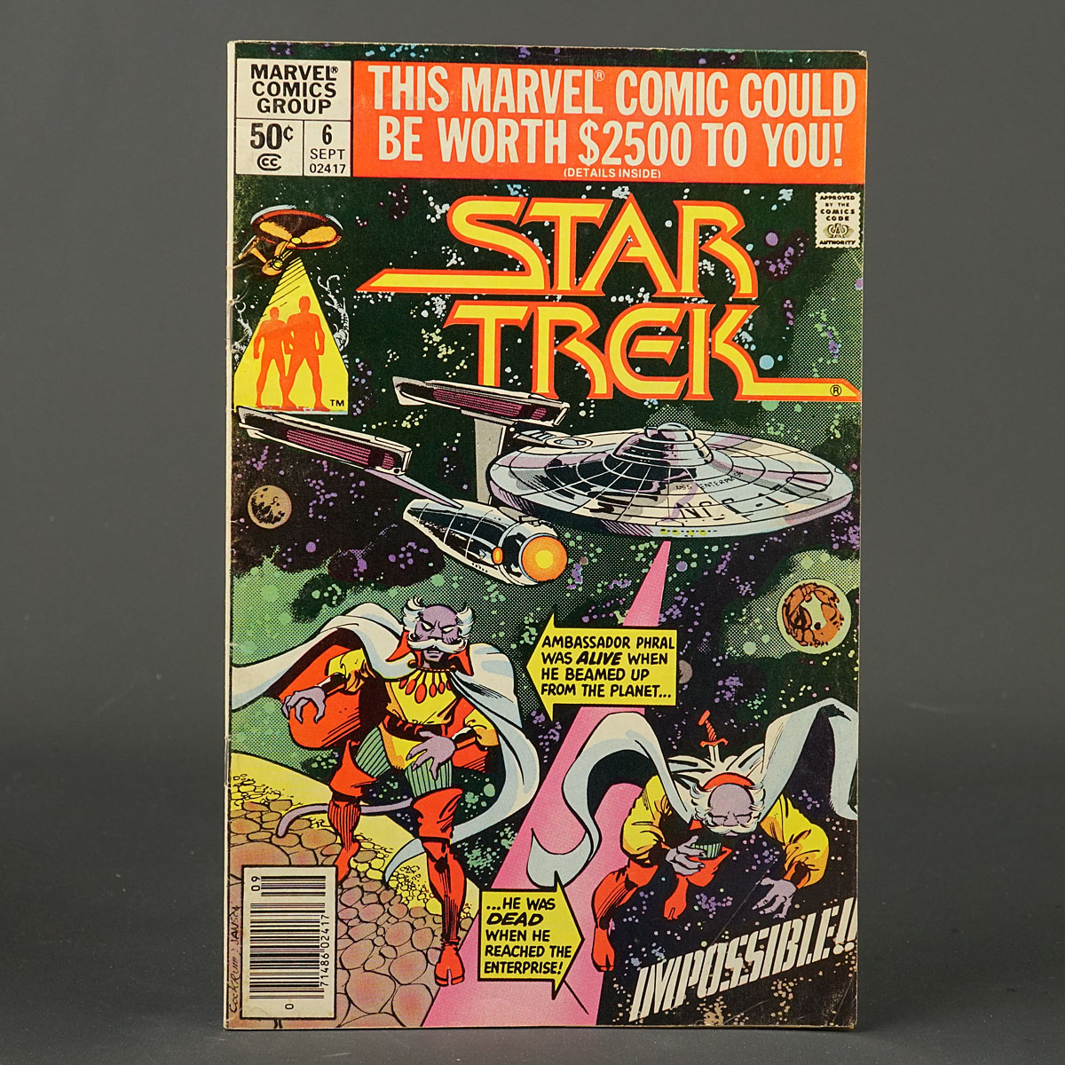 STAR TREK #6 Marvel Comics 1980 (W) Barr (A/CA) Cockrum 231208B