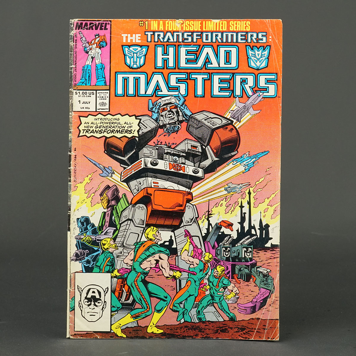 TRANSFORMERS HEADMASTERS #1 Marvel Comics 1987 (A)Springer (W) Budiansky 230926K