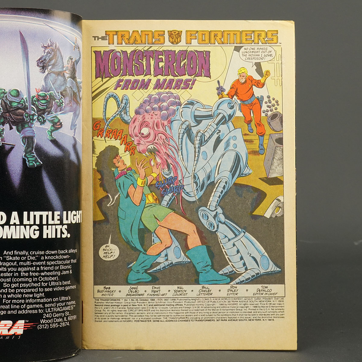 THE TRANSFORMERS #45 Marvel Comics 1988 (W/CA) Budiansky (A) Delbo 231208C