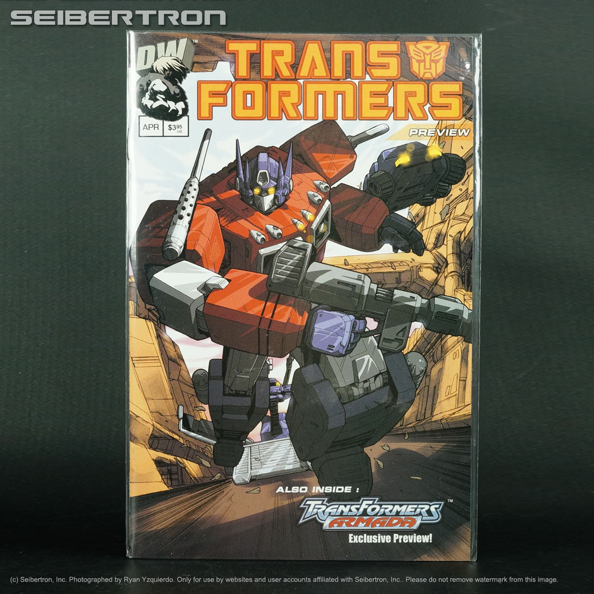 TRANSFORMERS PREVIEW 2nd ptg Optimus Prime var Dreamwave Comics 2002 G1 (CA) Lee