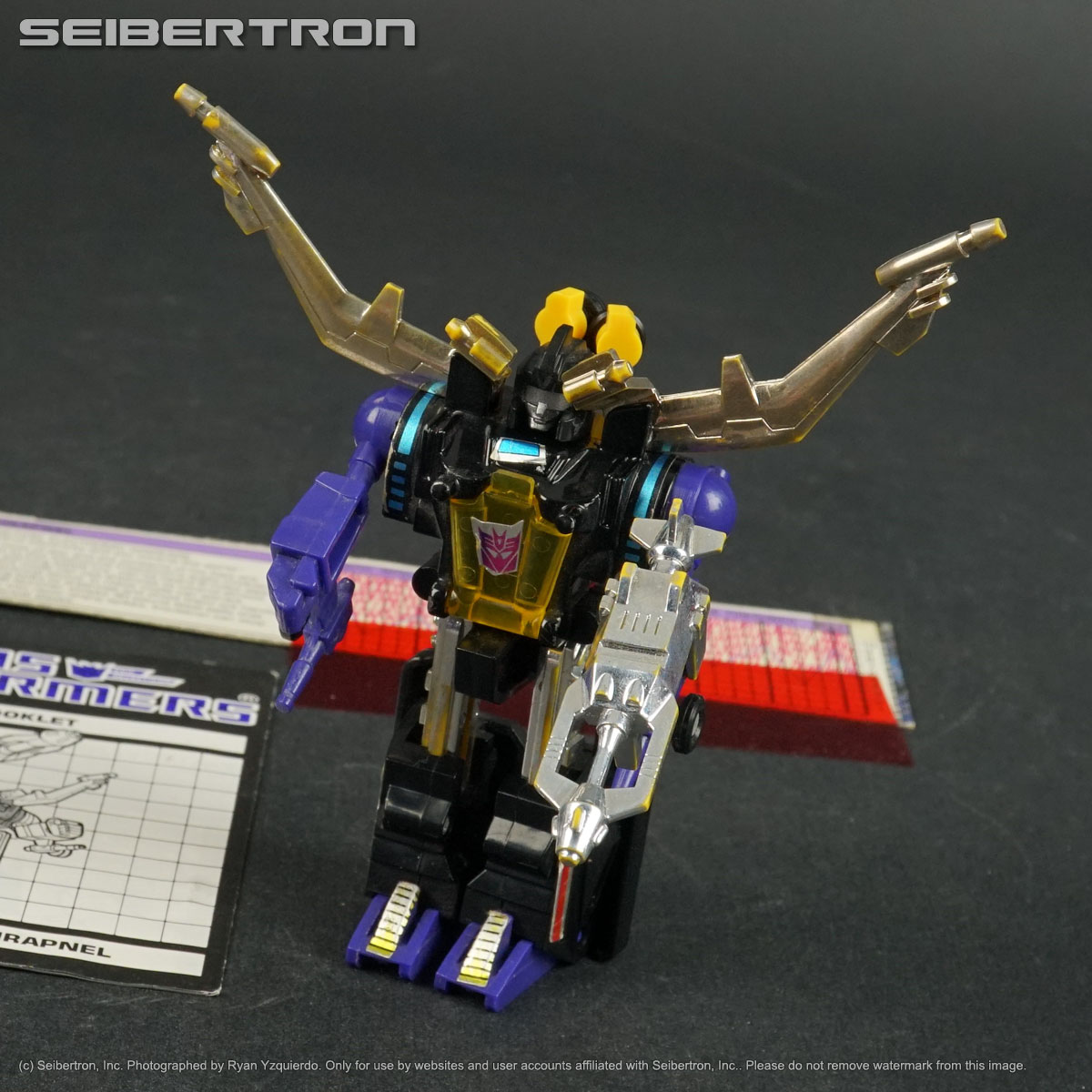 SHRAPNEL Transformers G1 Insecticons complete + instructions + more Hasbro 1985 221122A