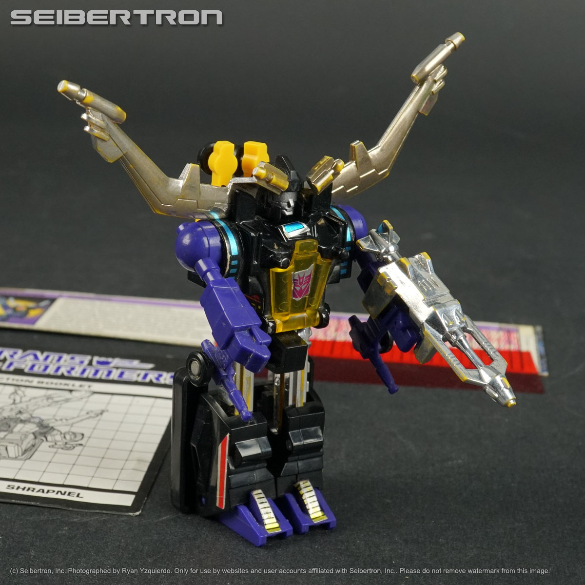 SHRAPNEL Transformers G1 Insecticons complete + instructions + more Hasbro 1985 221122A