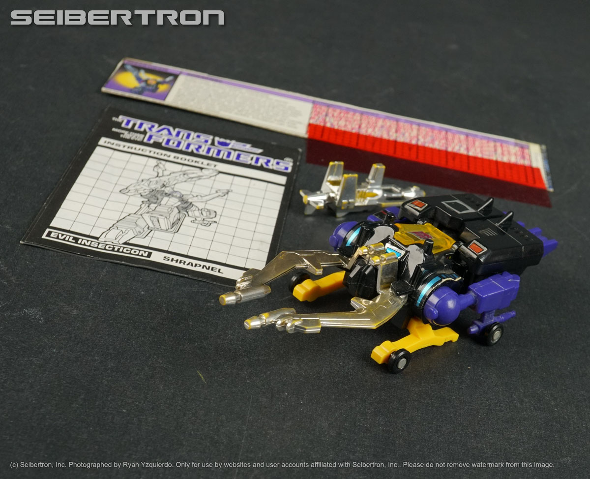 SHRAPNEL Transformers G1 Insecticons complete + instructions + more Hasbro 1985 221122A