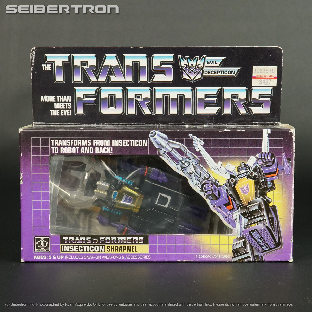 SHRAPNEL Transformers G1 Insecticons complete + box + more 1985 240224A